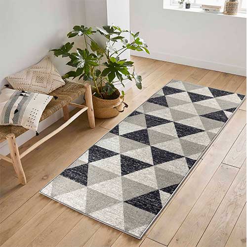 Havana Grey Doormat Indoor Washable Non-Slip Gel Back Bedside & Kitchen Mat Abaseen