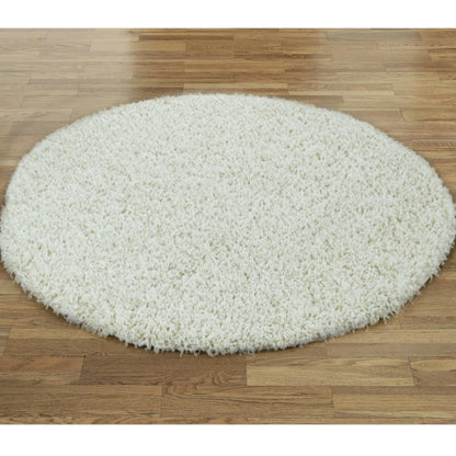 Abaseen Circle White Fluffy Rugs Machine Washable Rugs UK