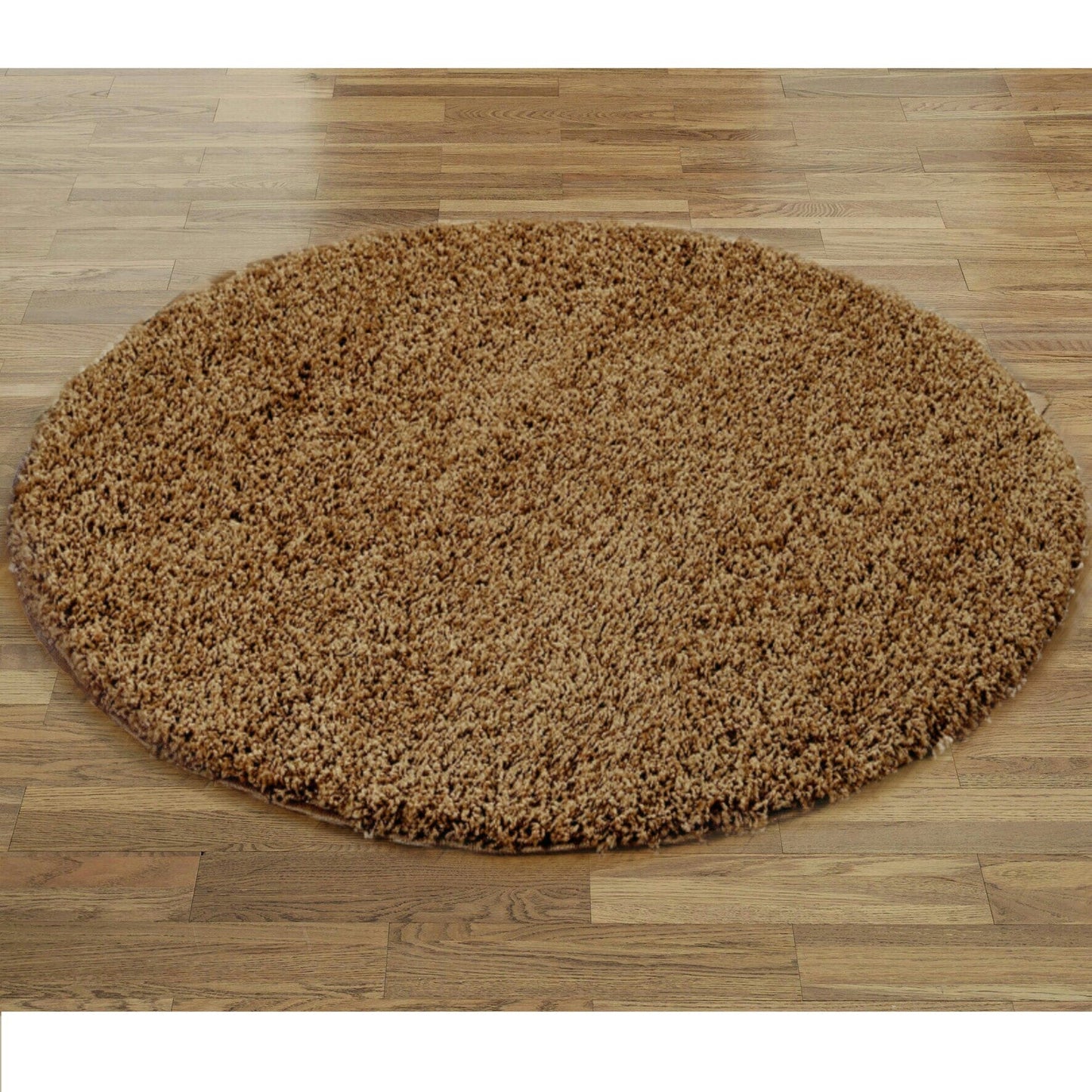 Abaseen Dark Beige Round Rugs Machine Washable Rugs